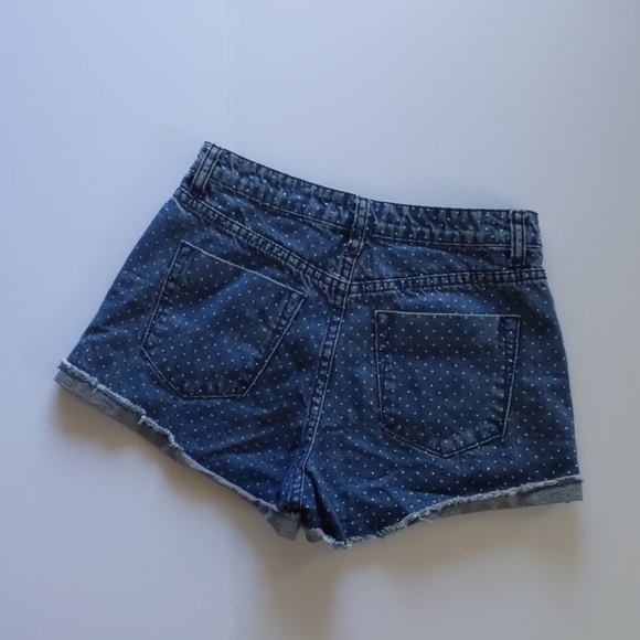 Polka Dot Jean shorts / Swiss dot denim shorts - Picture 2 of 7